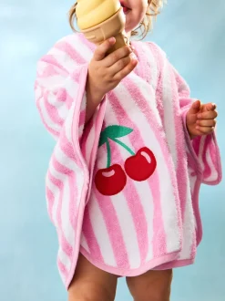 Rose pâle - Poncho JoJo Maman Bébé 100% coton en éponge