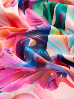 Rose tropical - Ensemble de bain à manches courtes Sunsafe Rash Gilet et Sous-vêtements (3-16ans)