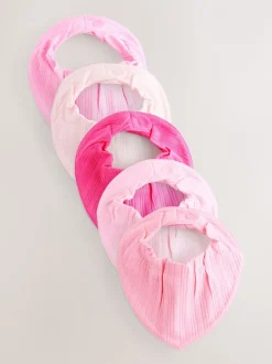 Rose vif - Lot de 5 bavoirs pour bébé