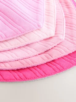 Rose vif - Lot de 5 bavoirs pour bébé