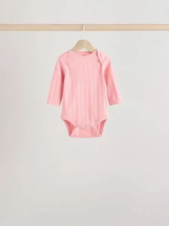 Rose vif - Lot de 5 bodies à manches longues pour bébé