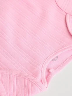 Rose vif - Lot de 5 bodies bébé à manches courtes