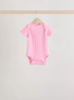 Rose vif - Lot de 5 bodies bébé à manches courtes