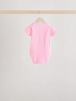 Rose vif - Lot de 5 bodies bébé à manches courtes