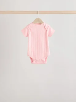 Rose vif - Lot de 5 bodies bébé à manches courtes