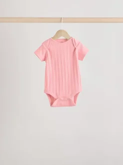 Rose vif - Lot de 5 bodies bébé à manches courtes