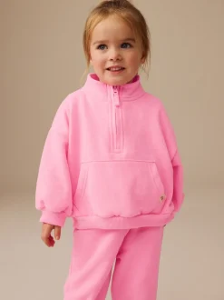 Rose vif - Sweat-shirt à col zippé (3mois-7ans)