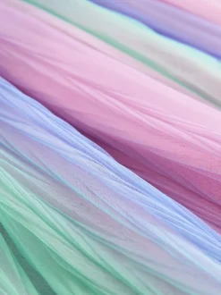 Rose/arc-en-ciel - Jupe en maille à enfiler (3-16ans)