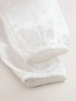 Rose/Blanc - Ensemble 3 pièces Bébé avec barboteuse et salopettes en maille et collants (0mois -2ans)