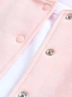 Rose/Blanc - Ensemble veste, haut et leggings bébé 3 pièces (0mois-2ans)