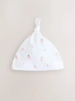 Rose/Blanc - Lot de 3 bonnets bébé noués (0-12mois)