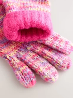 Rose/Bleu - Ensemble Bonnet, Gants et Snood (3-13ans)