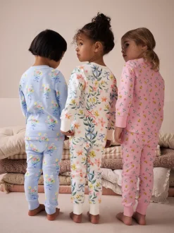 Rose/Bleu - Lot de 3 pyjamas Snuggle (9mois-16ans)