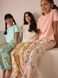 Rose/Bleu - Lot de 3 pyjamas fleuris (3-16ans)