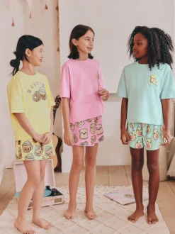 Rose/Bleu - Lot de 3 pyjamas (3-16ans)