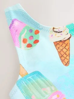 Rose/bleu motif crème - Maillot de bain (3mths-10yrs)