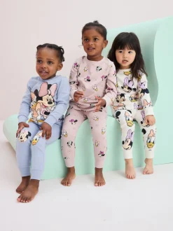 Rose/bleu/blanc - Pyjamas Minnie Mouse Se blottir 3 Pack (9mois-12ans)