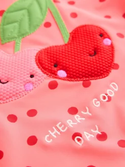 Rose/cerise rouge - Ensemble de bain Sunsafe à manches courtes (3mois à10ans)