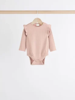 Rose/Crème - Body à volants et manches longues bébé Lot de 4 (0mois2ans)