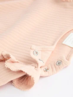 Rose/Crème - Body à volants et manches longues bébé Lot de 4 (0mois2ans)