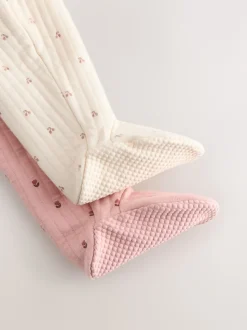 Rose/Crème - Lot de 2 dors-bien matelassés bébé