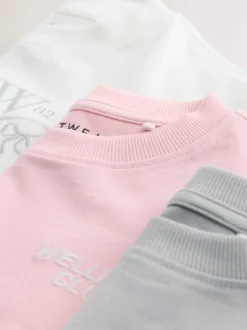 Rose/écru/gris - Lot de 3 pyjamas amples (3-16ans)