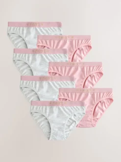 Rose/Gris - Lot de 7 slips de bikini (5-16 ans)
