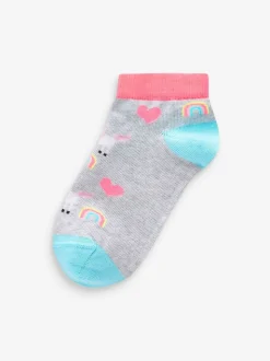 Rose/gris/violet - 5 Lot de chaussettes de sport en coton riche en licorne Character