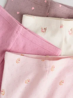 Rose/marron/cœur - Paquet de jambières pour bébé 4 (0mois-2ans)