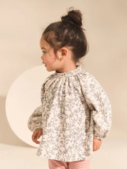 Rose/neutre - Hauts brodés à manches longues (3mois-7ans)