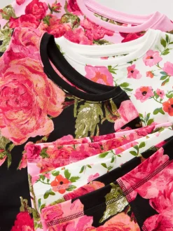 Rose/Noir - Lot de 3 pyjamas Snuggle (9mois-16ans)