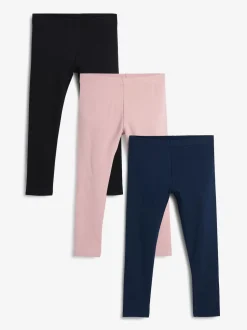Rose/noir/bleu marine - Lot de 3 leggings (3-16ans)