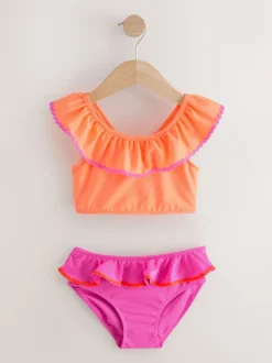 Rose/Orange - Bikini à volants (3-16ans)