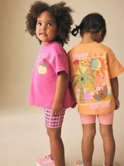 Rose/Orange - Ensemble short haut et cycliste Lot de 2 (3mois7ans)