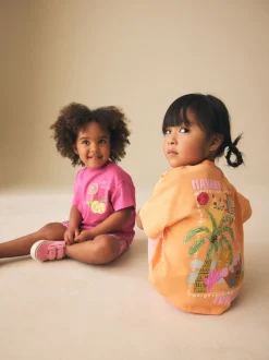 Rose/Orange - Ensemble short haut et cycliste Lot de 2 (3mois7ans)