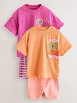 Rose/Orange - Ensemble short haut et cycliste Lot de 2 (3mois7ans)