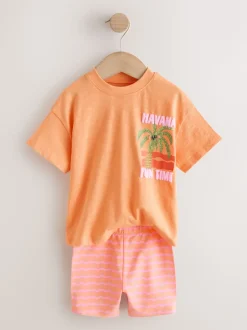 Rose/Orange - Ensemble short haut et cycliste Lot de 2 (3mois7ans)