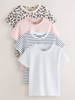 Rose/rayure/Animal - Pack T-shirt 4 (3-16ans)