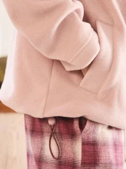 Rose/rouge bordeaux - Polaire graphique à demi-zippée