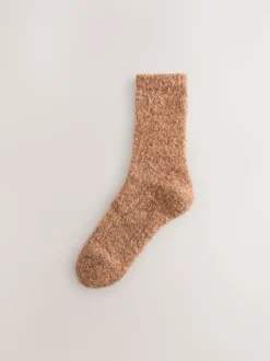 Rose/rouille - Lot de 2 paires de chaussettes douillettes Boucle