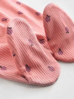 Rose/rouille Ditsy Fleuri - Lot de 5 dors-bien bébé (0-2ans)