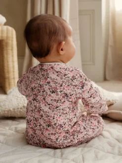 Rose/rouille Ditsy Fleuri - Lot de 5 dors-bien bébé (0-2ans)