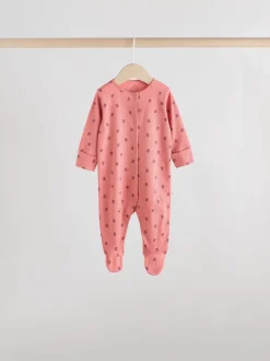 Rose/rouille Ditsy Fleuri - Lot de 5 dors-bien bébé (0-2ans)