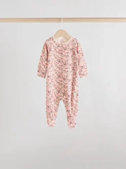 Rose/rouille Ditsy Fleuri - Lot de 5 dors-bien bébé (0-2ans)