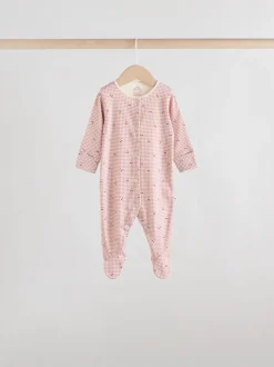 Rose/rouille Ditsy Fleuri - Lot de 5 dors-bien bébé (0-2ans)