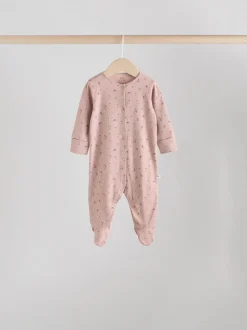 Rose/rouille Ditsy Fleuri - Lot de 5 dors-bien bébé (0-2ans)