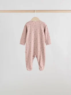 Rose/rouille Ditsy Fleuri - Lot de 5 dors-bien bébé (0-2ans)