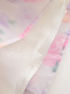 Roses de jardin roses flous - Robe Laura Ashley Corsage en organza à plis nervurés