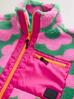 Rose/vert - Zip Up Borg Jacket (3-16yrs)