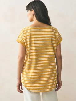 Rose/vert/blanc/jaune rayé/imprimé palmier - Lot de 5 T-shirts à mancherons